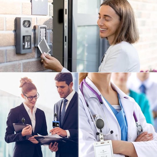 Set van 20 stevige uitrekbare badge-reels voor ID-badges, sleutelhangers en naamlabels, ideaal voor kantoor, zorgprofessionals en evenementen — afbeelding 3