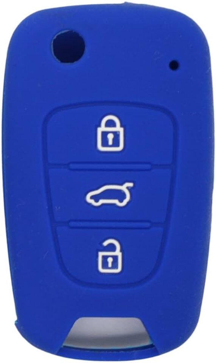 Cover Protector Case Skin Jacket fit voor HYUNDAI KIA 3 Button Flip Remote Key Fob CV2152 Blauw