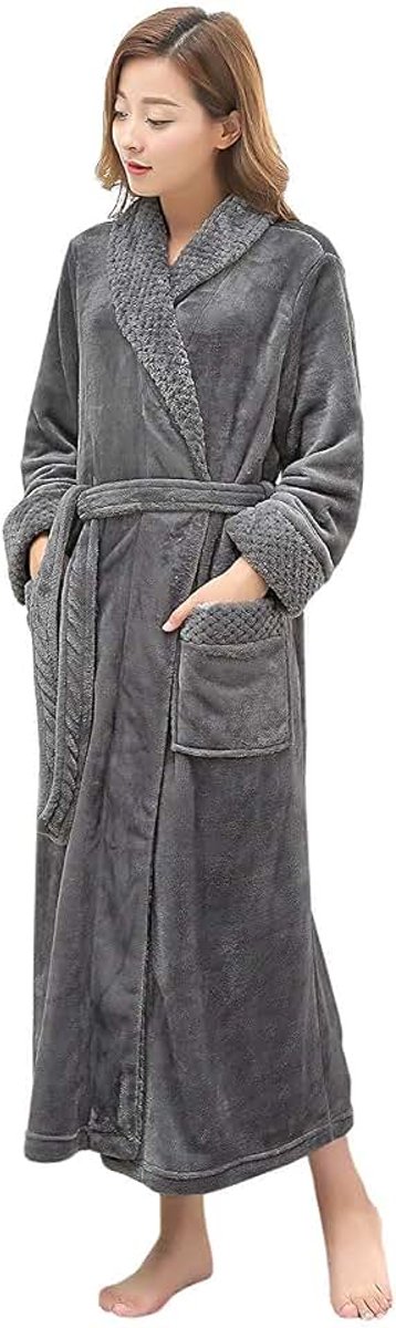 Badjas Dames Kamerjas Zacht en Super Pluizig, Dames Lange Koraal Fleece Winter Warm Badjas