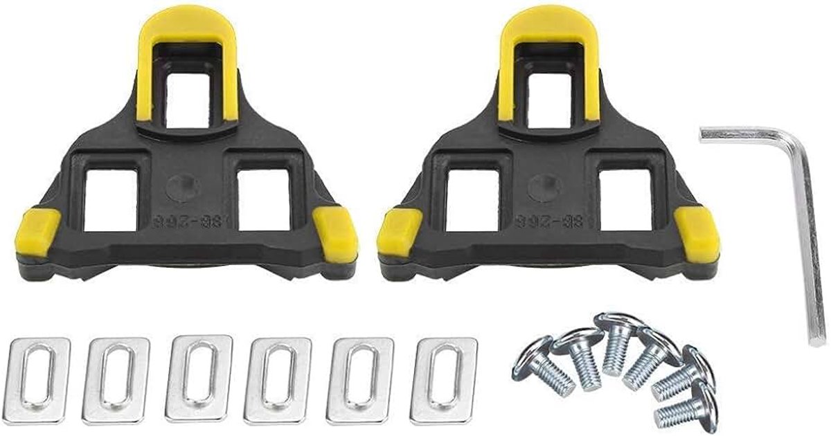 Mountainbike en Roadbike Cleats zelfborgend - 1 paar pedaal messen in geel | Compatibel met alle gangbare klikpedaalsystemen
