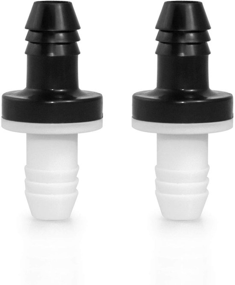Terugslagklep 10 mm - 2 stuks - Hoogwaardig ABS - Zuur- en alkalibestendig - Siliconenrubbermembraan - Temperatuurbereik 20-50 °C - Ventiel