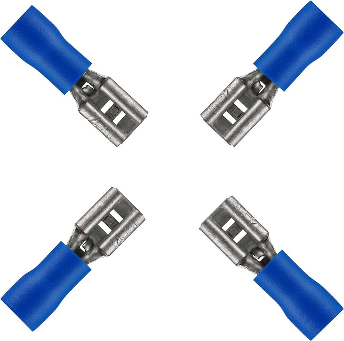0508582555 platte steekhuls, kabelschoen - platte stekker, 15 stuks, 6,3-0,8 mm, blauw