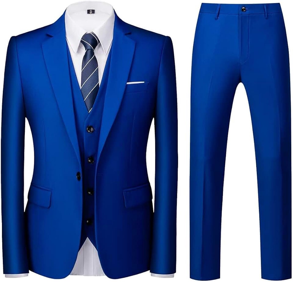 Pakken 3-delig slanke pasvorm met één knoop smoking blazer jas broek set