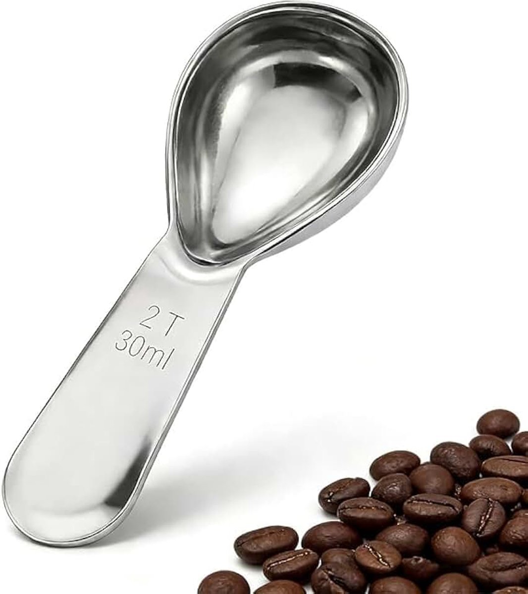 18/8 roestvrijstalen koffielepelverdeler, duurzame maatlepel met korte dikke handgreep voor het maken van koffie, theepoeder, suikermeel, 2 eetlepels (30 ml)