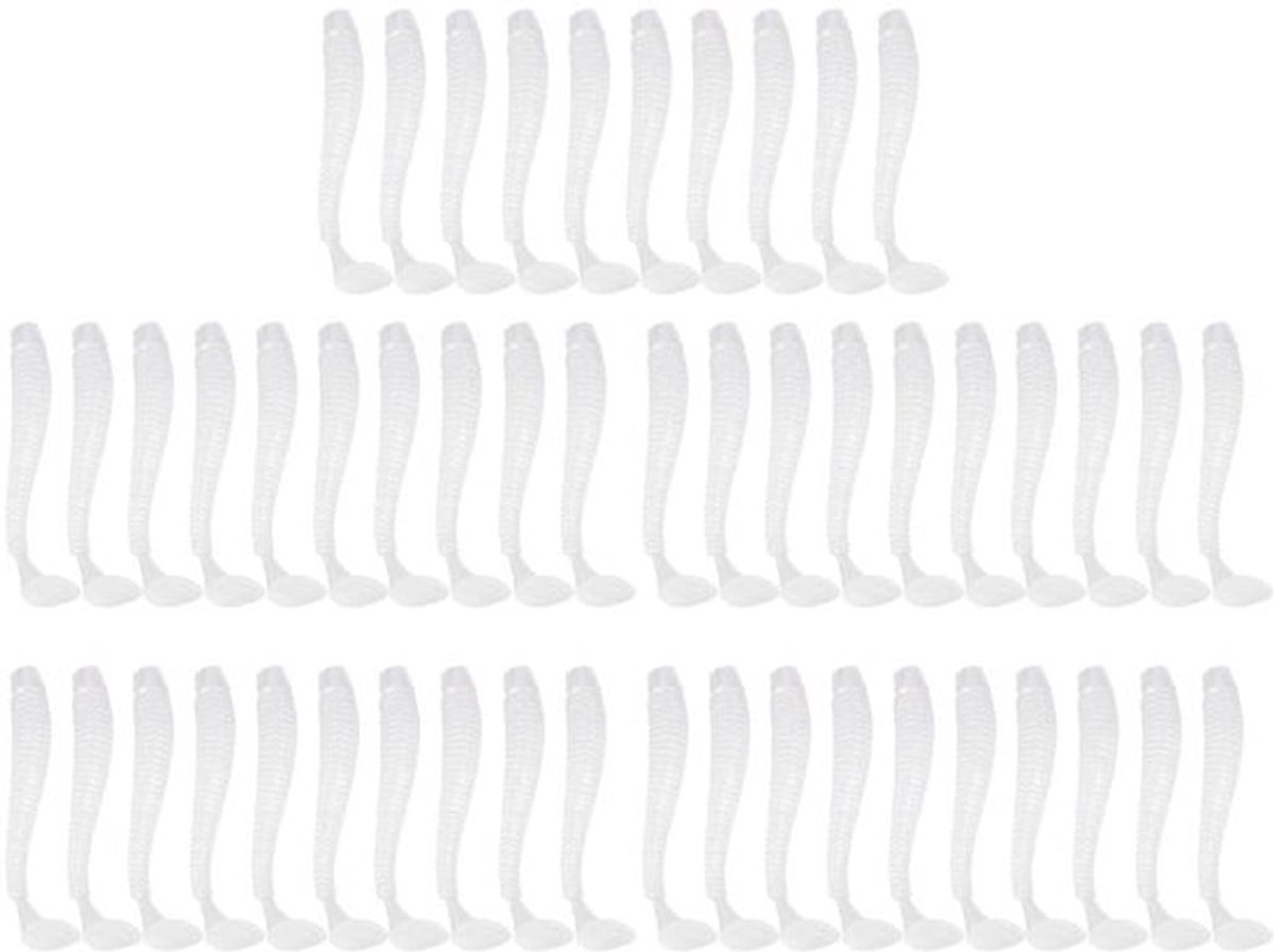 Kunstaas 5 cm - Zachte Silicone - 50 Stuks - T-staart-Design - Duurzaam - Lichtgewicht - Visaas
