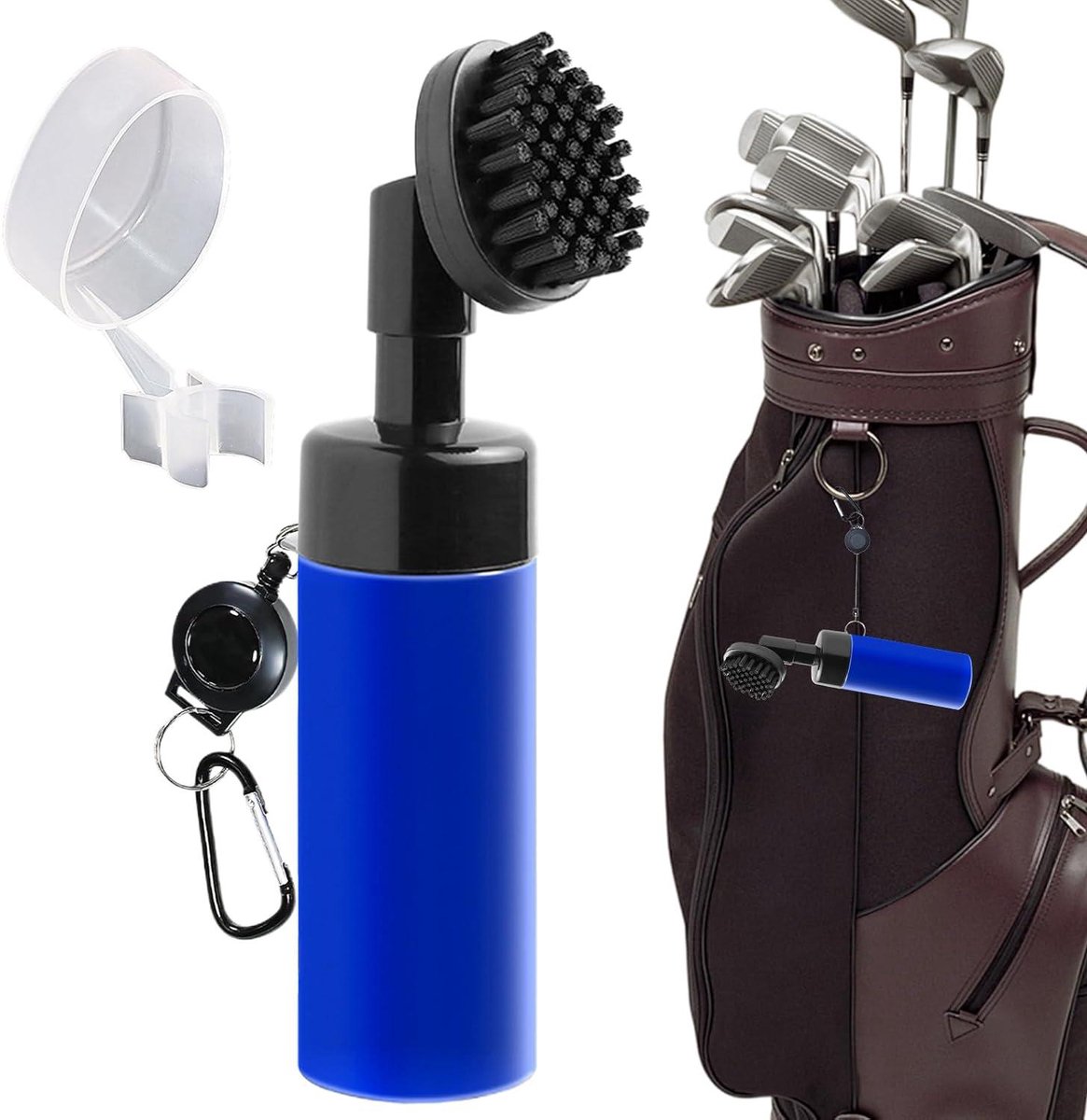Golfborstel - Reinigingsborstel Golfclubs - Golfbaanonderhoud - Minder Verspilling Technologie - 21 x 8 x 5 cm - Blauw