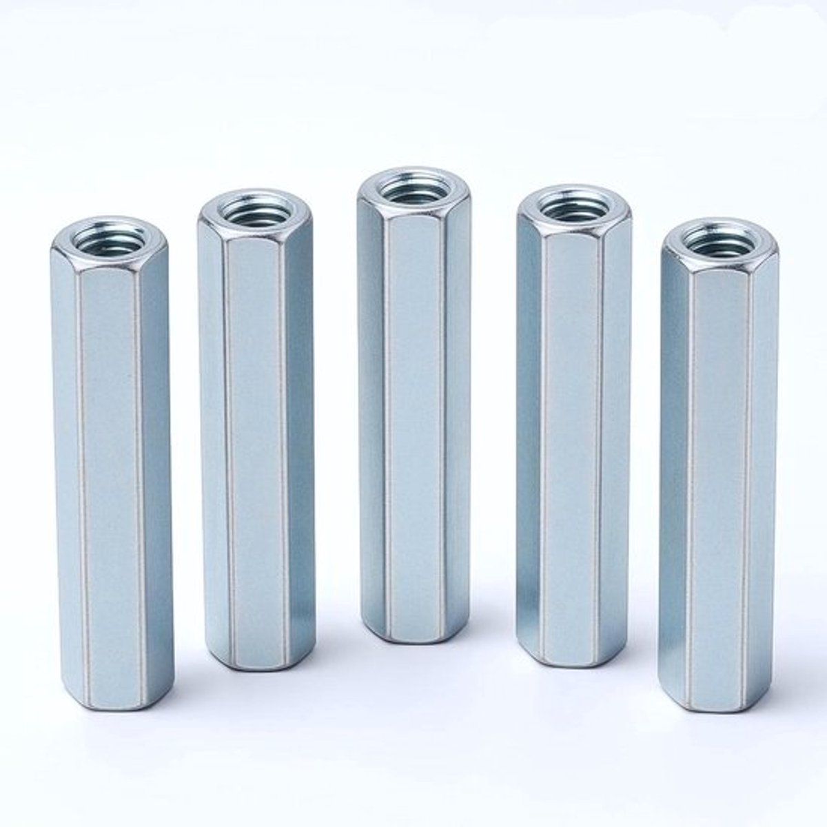 Lange Zink-vergulde Staafmoer 5 stuks - M6 * 40 Hexkoppelingsmoer Hexagonale Mouwmoer - Schroefdraadbevestigingen Installeren