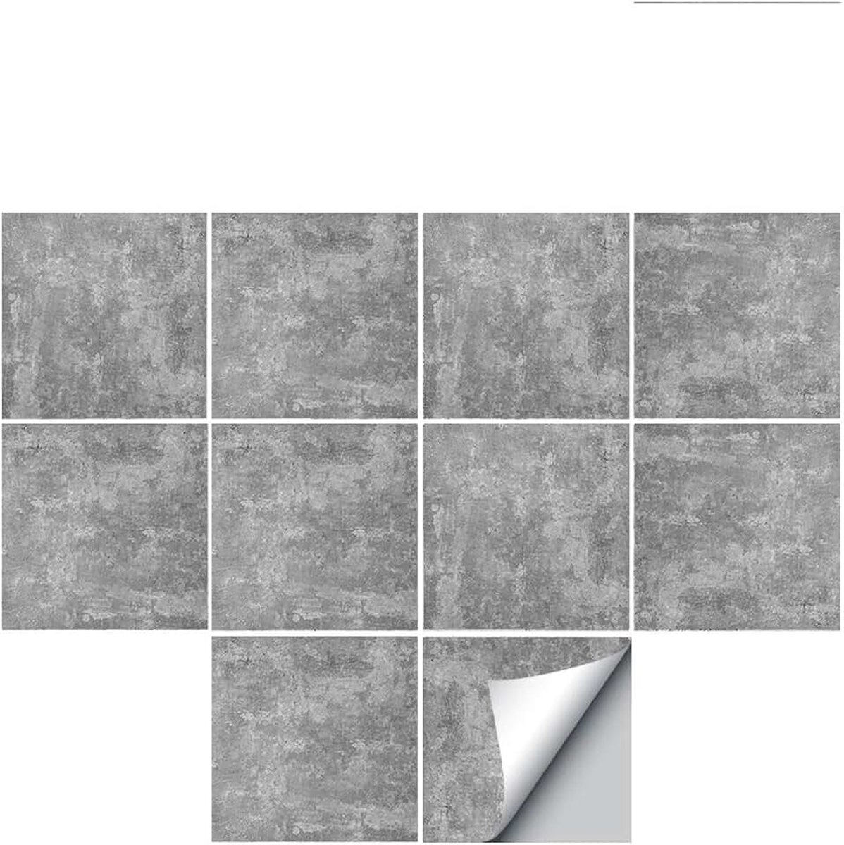 Tegelstickers voor vloer/muur, voor woondecoratie, afpellen en opplakken, zelfklevende spatbescherming, tegelstickers voor woonkamer, keuken, badkamer, decoratie, 10 stuks 15 x 15 cm