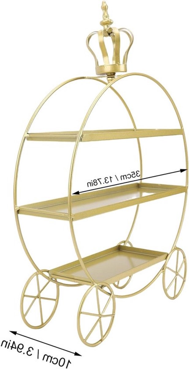 Elegante 3-laags Cupcake Stand in Goud, Perfect voor Verjaardagen, Bruiloften en Theepartijen, Ideaal als Dessert Display en Tafeldecoratie