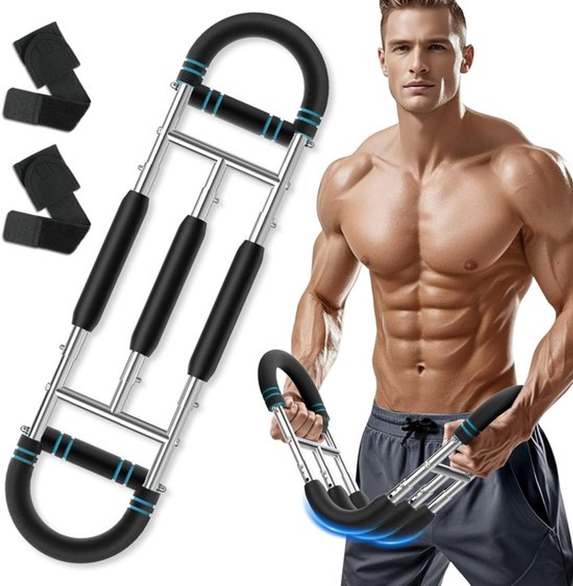 Verstelbare Arm Trainer met Weerstandsniveaus van 60-170 lbs, Ideaal voor Bovenlichaam en Armspieren, Inclusief Polssteunen voor Verbeterde Grip en Veiligheid