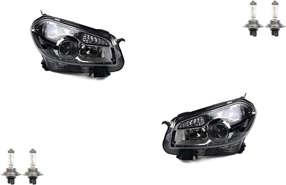 Koplampen Halogeen Voorzijde Past Nissan Qashqai J10 10- met H7 Set L R