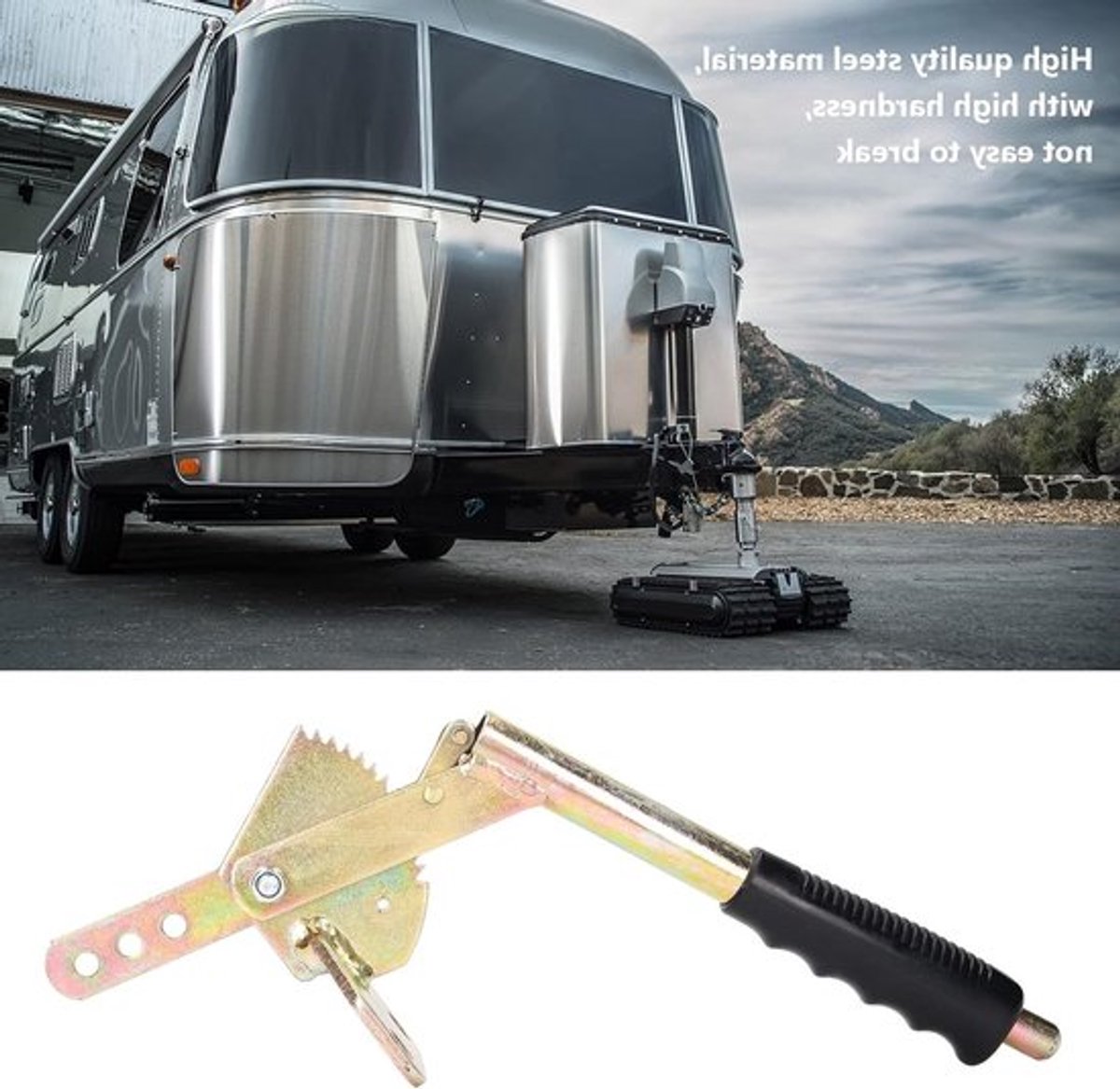 Handremhendel Antislip van Gegalvaniseerd Staal voor Universele Aanhangwagens en Caravans - Ideaal voor Traileraccessoires en Veiligheid