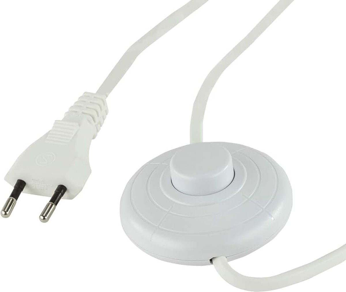 0505665555 kabel, kabel met schakelaar en eurostekker, 2 m, max. 2 A, wit