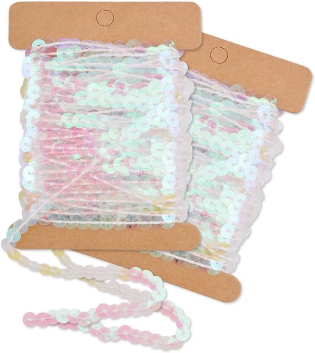 Iriserende Pailletten Trim zonder Elastiek - Perfect voor Jurken, Hoofdbanden en DIY Kleding