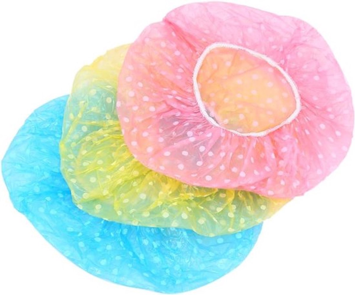 Set van 3 waterdichte douchemutsen met elastische manchet, ideaal voor bad en douchen