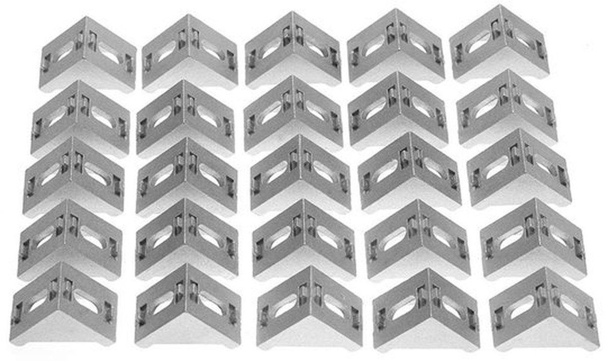 Hoekbeugel 25 Stuks - Aluminium Hoekbeugel - Duurzaam - Versteviging - Geschikt voor 4040 Profielen - Eenvoudig te Gebruiken - Hoekverbinder