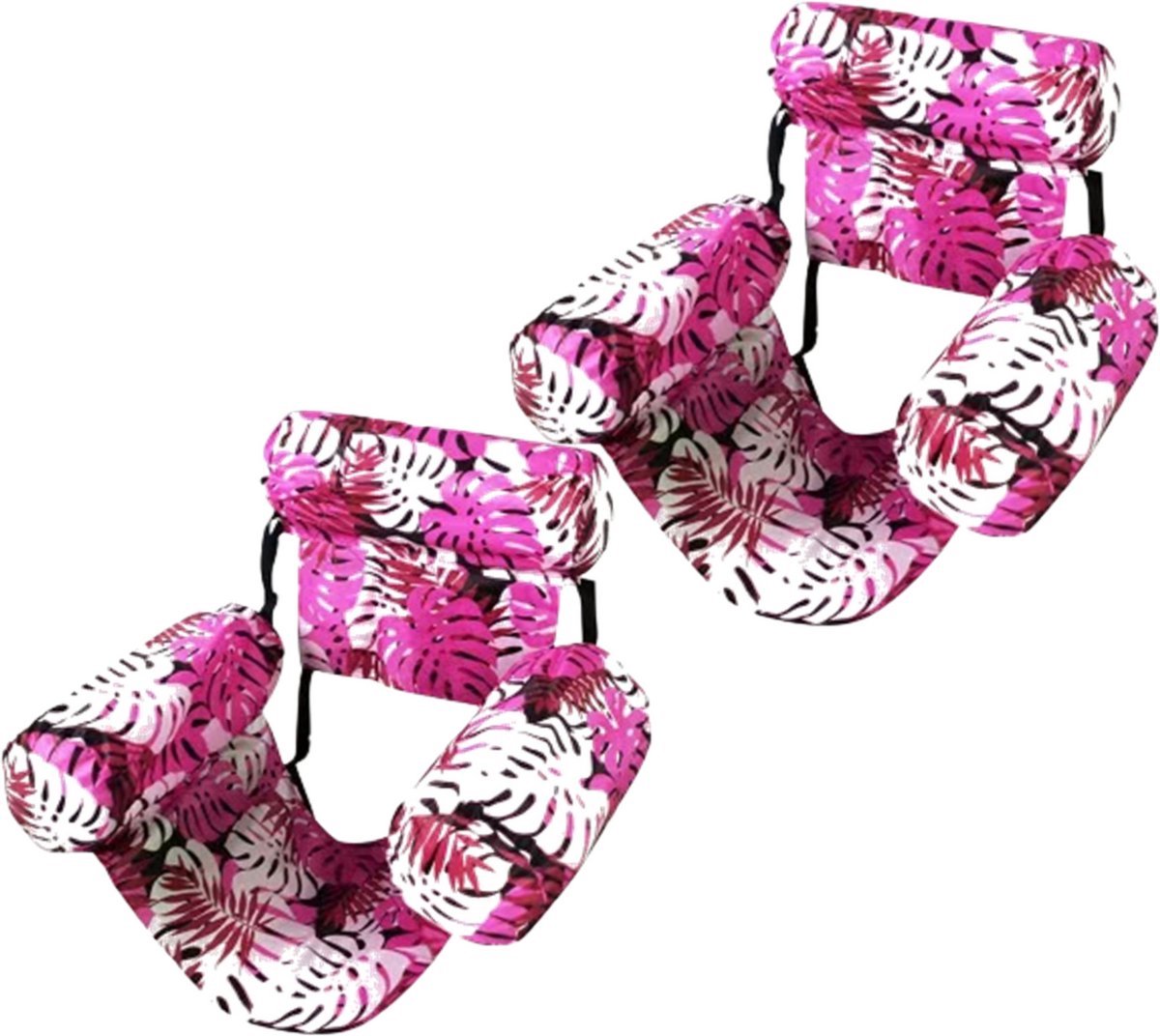Casalora Opblaasbare Zwemstoel Set van 2 – Drijvende Waterstoel voor Volwassenen – Comfortabele Pool Float met Rugleuning en Armsteunen – Voor Zwembad, Meer en Strand - Roze