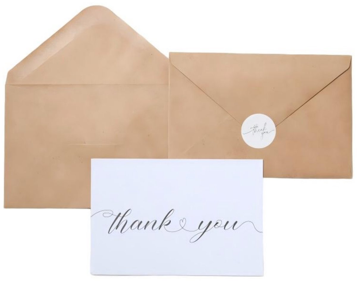 Envelop - Kaartenenvelop - 30 enveloppen + 30 wenskaarten + 30 stickers - 15,8 x 10,8 cm - Kaartenopslag - Minimalistische envelop - Innovatieve envelop - Bedankkaart - Wenskaart - Envelopset