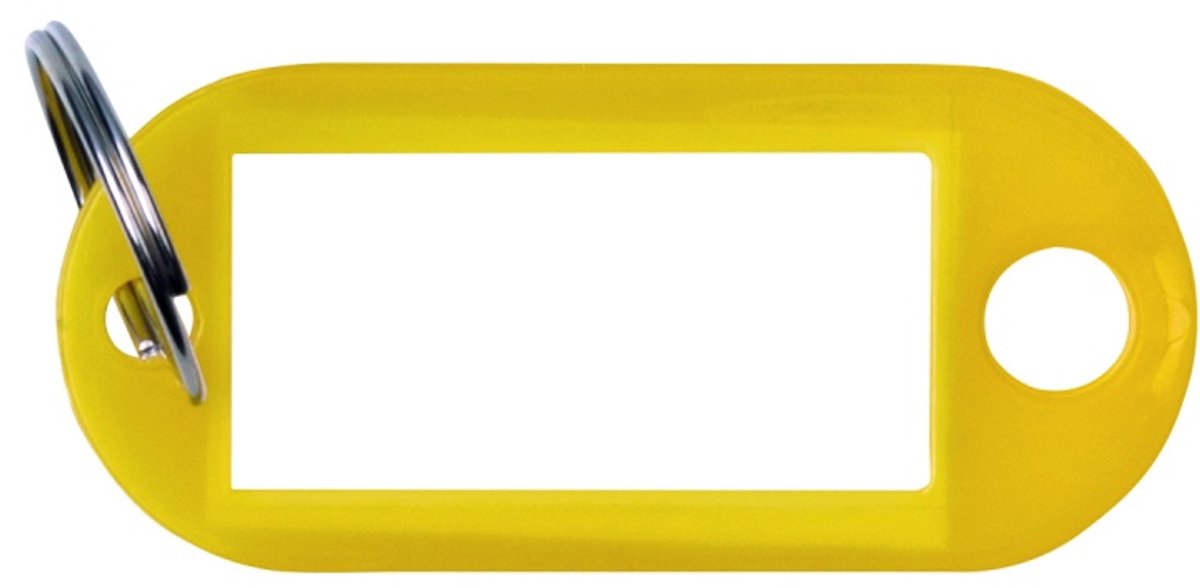 Sleutellabel, geel, 50x20 mm, 10 stuks