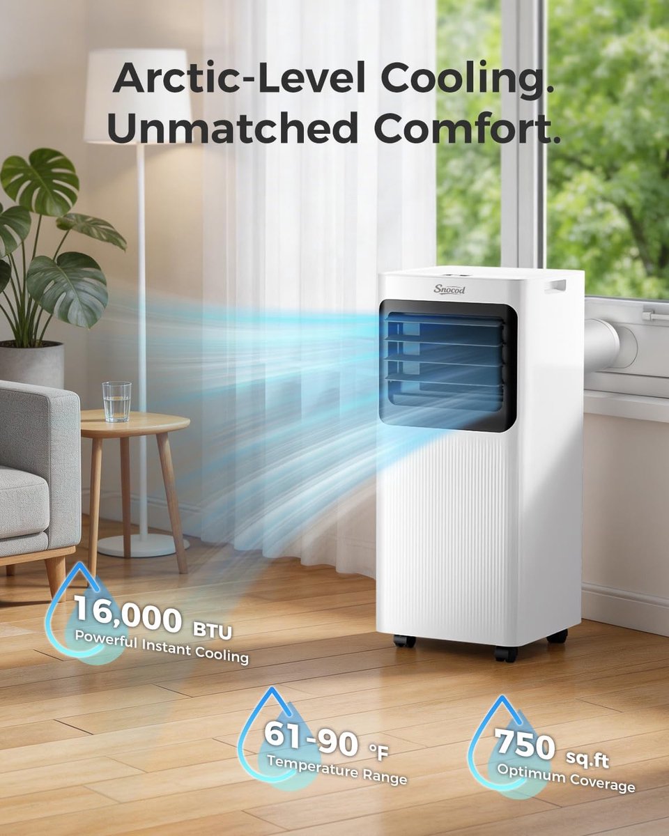 KungFu buy Mobiele airco 12000 BTU met WiFi, stille werking, ontvochtiger, 4-in-1 klimaatregelaar met afstandsbediening thumbnail 6