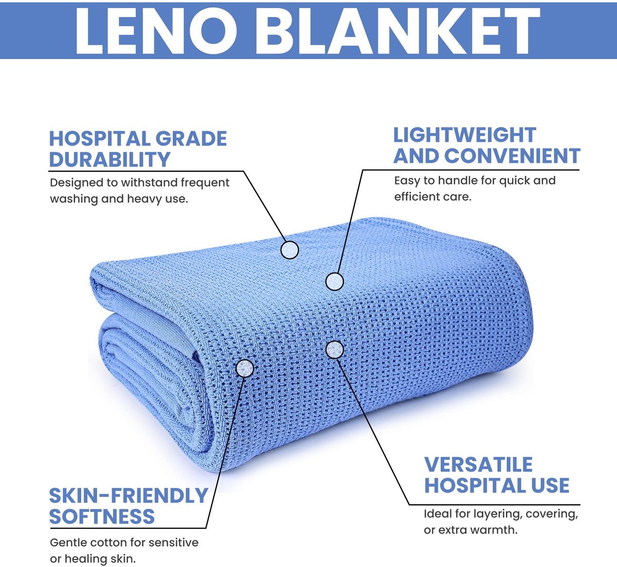 Thermische deken 150 x 229 cm - 100% katoen - ademend en zacht - perfect voor bed of bank - SnelShoppen
