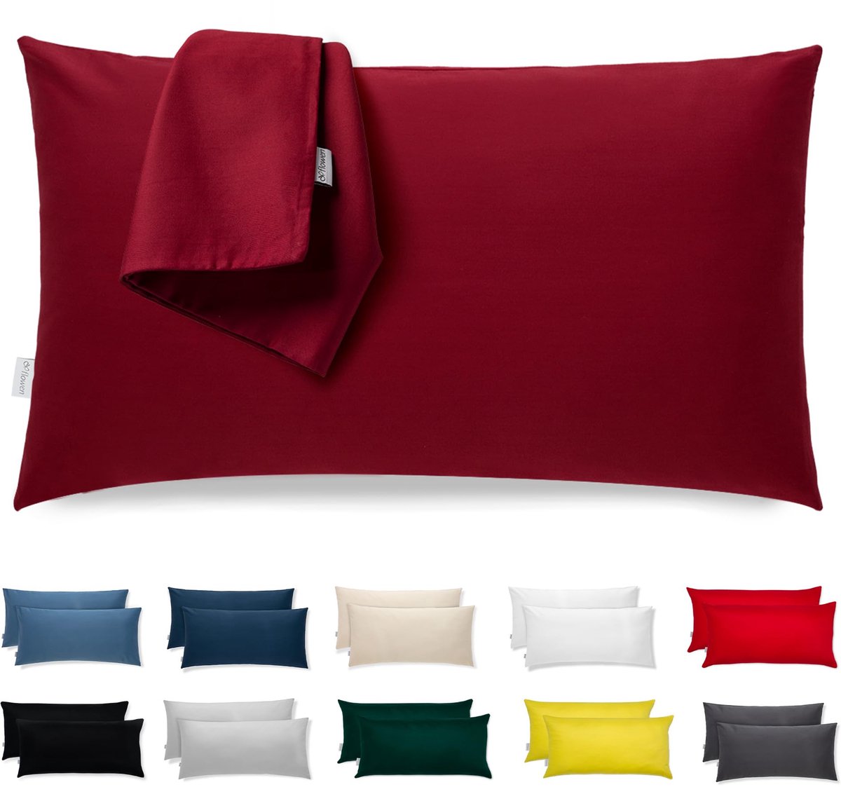 Kussensloop set van 2 - 30x50 cm - 100% polyester microvezel - met ritssluiting - hypoallergeen ademend - SnelShoppen