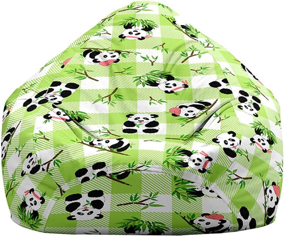 Zitzakhoes Panda - Stoelhoes Zacht - Speelgoed Opbergen - Wasbaar Katoen Linnen - 100x120cm - Eet Bamboe