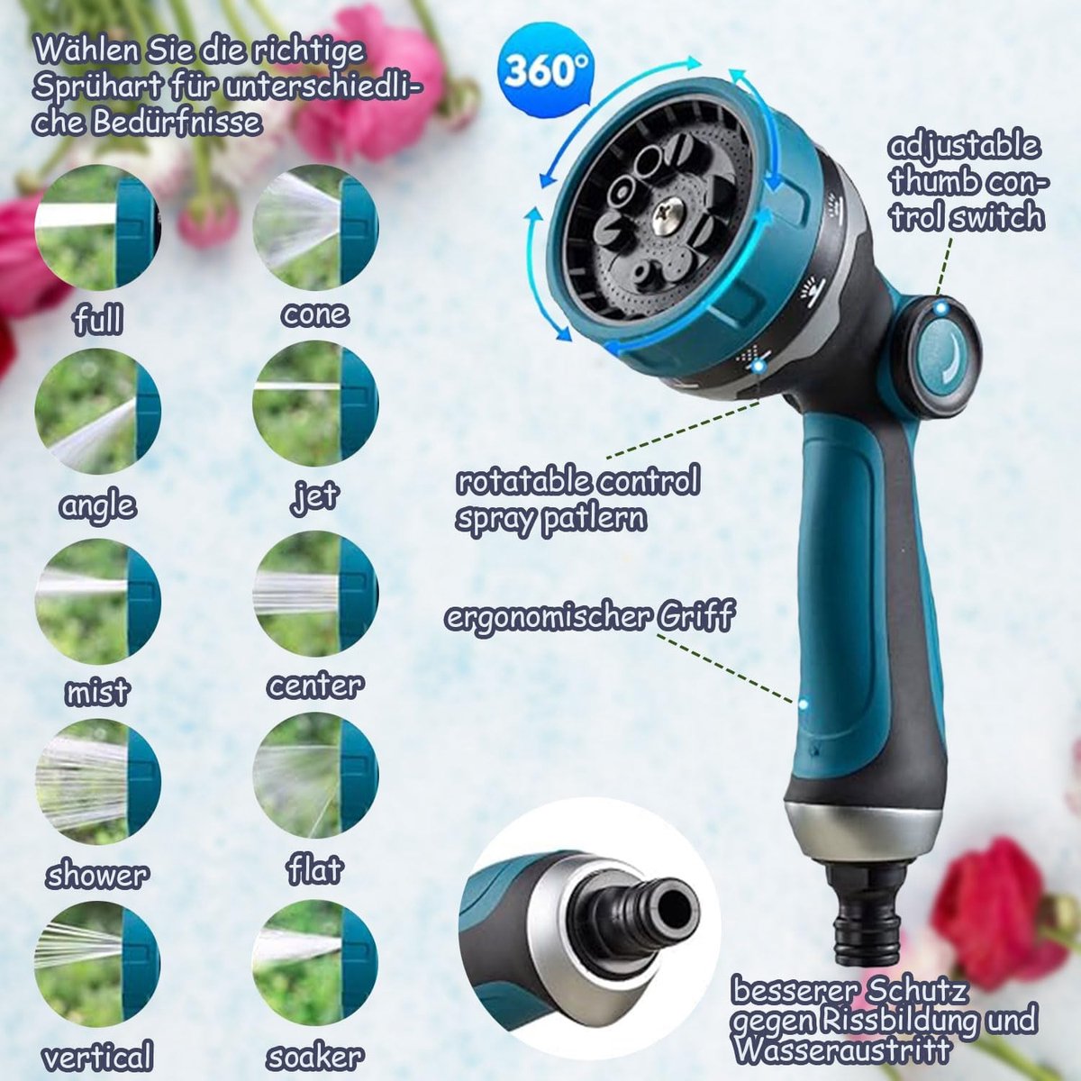 Flexibele Tuinslang - Water Slang - Tuin Bewatering - Zelf oprollend - 15 Meter - Groen – foto 2