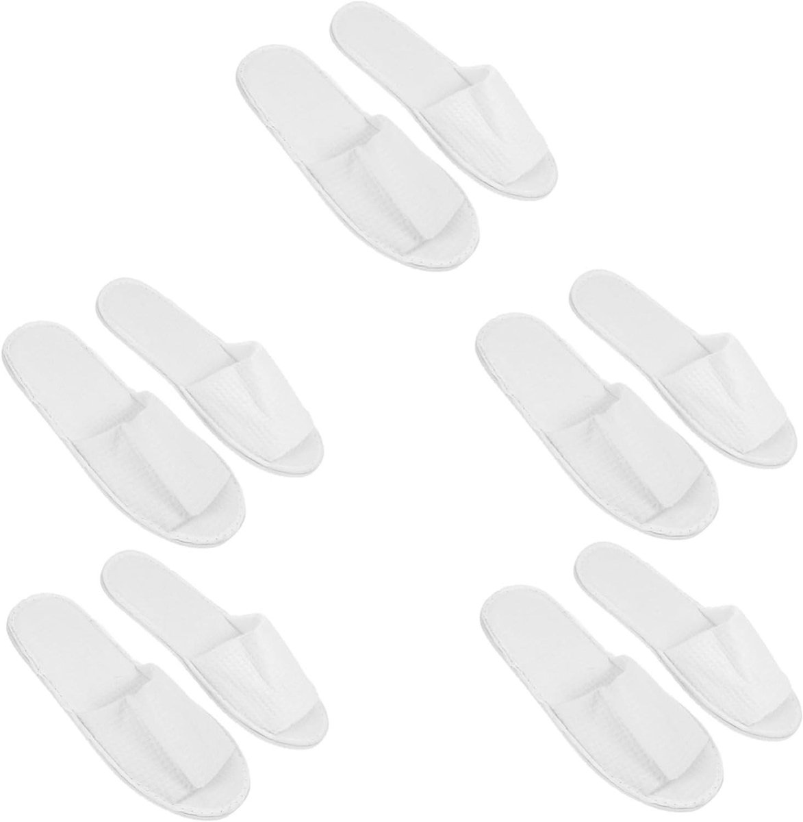 Wegwerp pantoffels - Gasten slippers - Comfort binnenshuis - Superzacht materiaal - 10 stuks - Wit