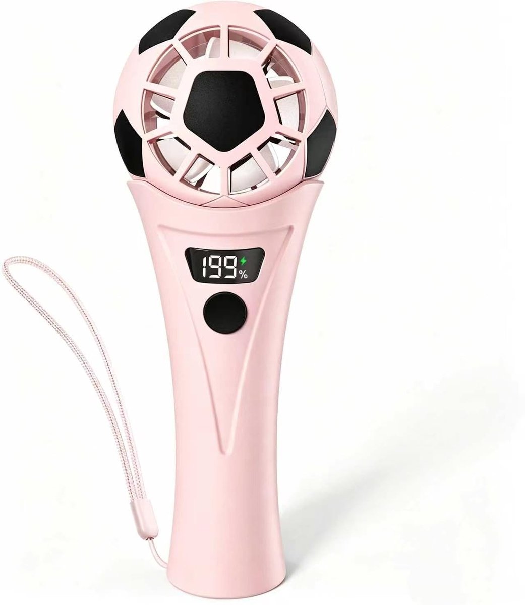 Handventilator oplaadbaar - mini-ventilator voetbaldesign - 199 windstanden - ideaal voor warme dagen - SnelShoppen