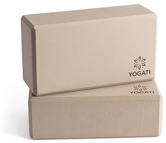Yogablok set van 2 - beige foam - lichtgewicht - ideale ondersteuning bij yoga - SnelShoppen van Snelshoppen — afbeelding 2