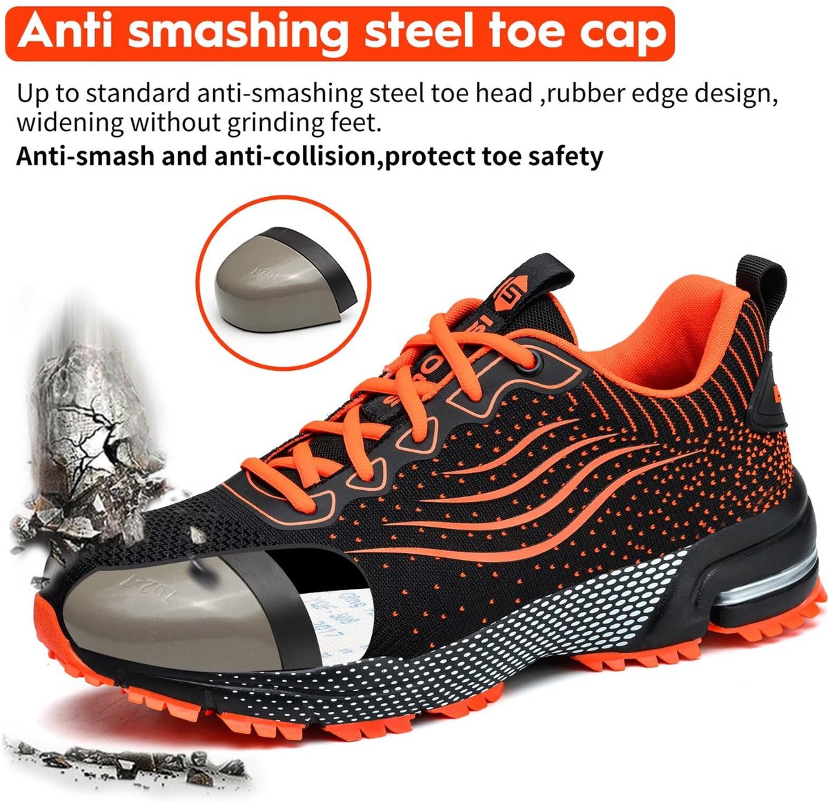 Werkschoenen heren dames 43 - lichtgewicht - ademend - comfortabel met stalen neus - SnelShoppen