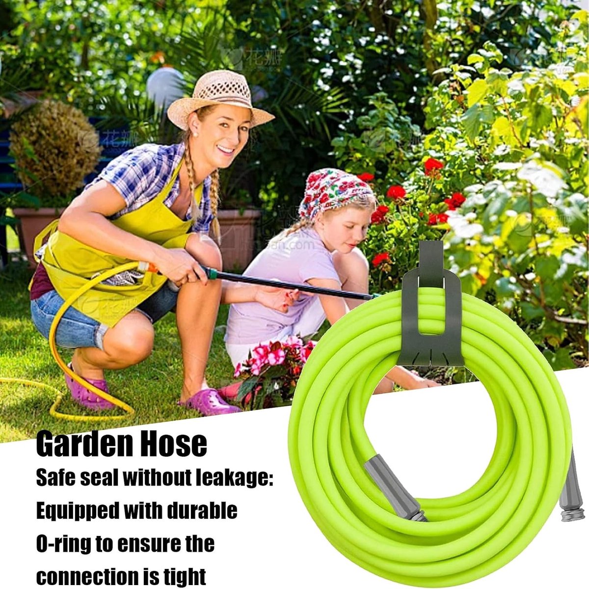 Tuinslang - Flexibele slang - Buiten besproeien - Waterdicht lekvrij ontwerp - 15 meter - Groen – foto 4