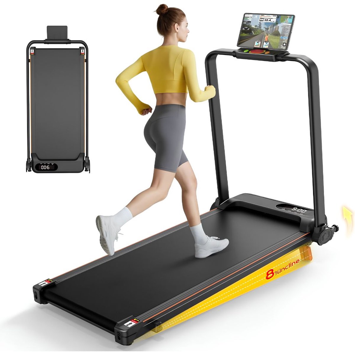 SP® Walking pad - Wandelband - Loopband Inklapbaar - Zwart- 110cm x 54cm x 12cm