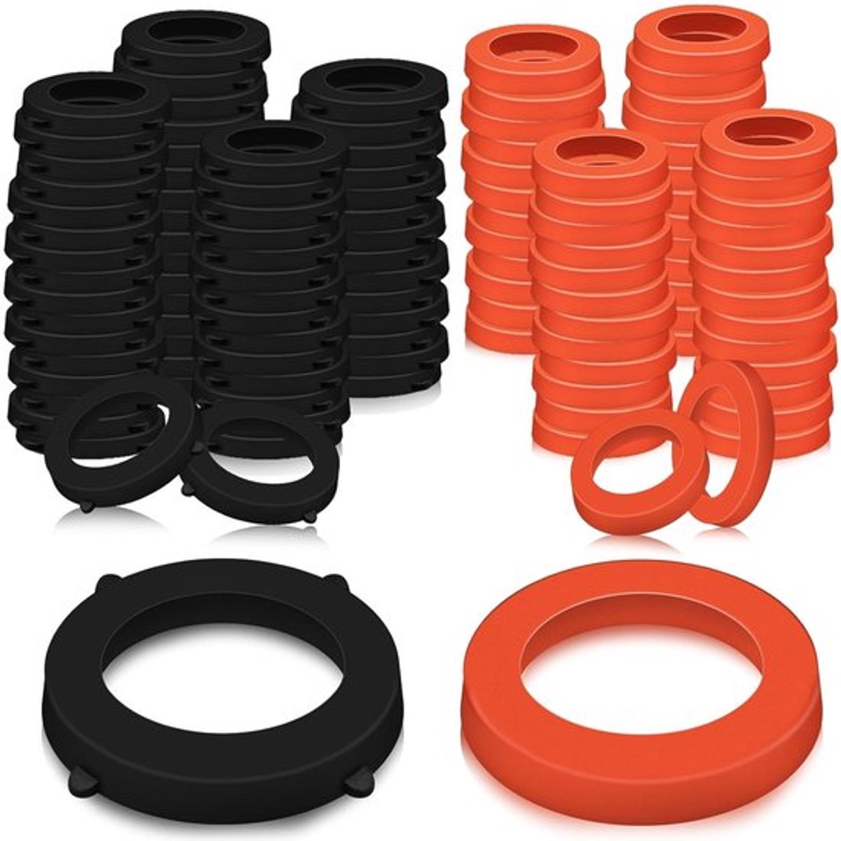 50 Stuks Rubber O-ringen voor Tuinbroeken, Waterdichte Afdichtingen voor Kranen en Wasmachines, Geschikt voor Standaard 3/4 Inch Dungarees (Zwart Rood)