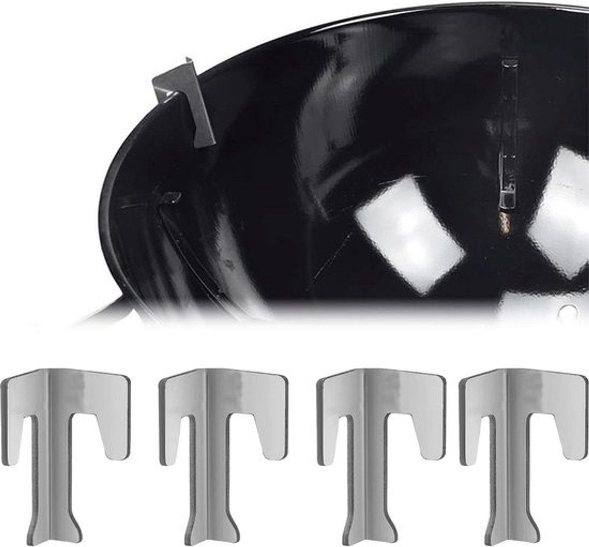4 stuks universele afstandhouders voor vuurplaten - roestvrijstalen warmteverspreider voor barbecue, gas- en houtskoolbrander, compatibel met de meeste kogelgrills (grillaccessoireset)