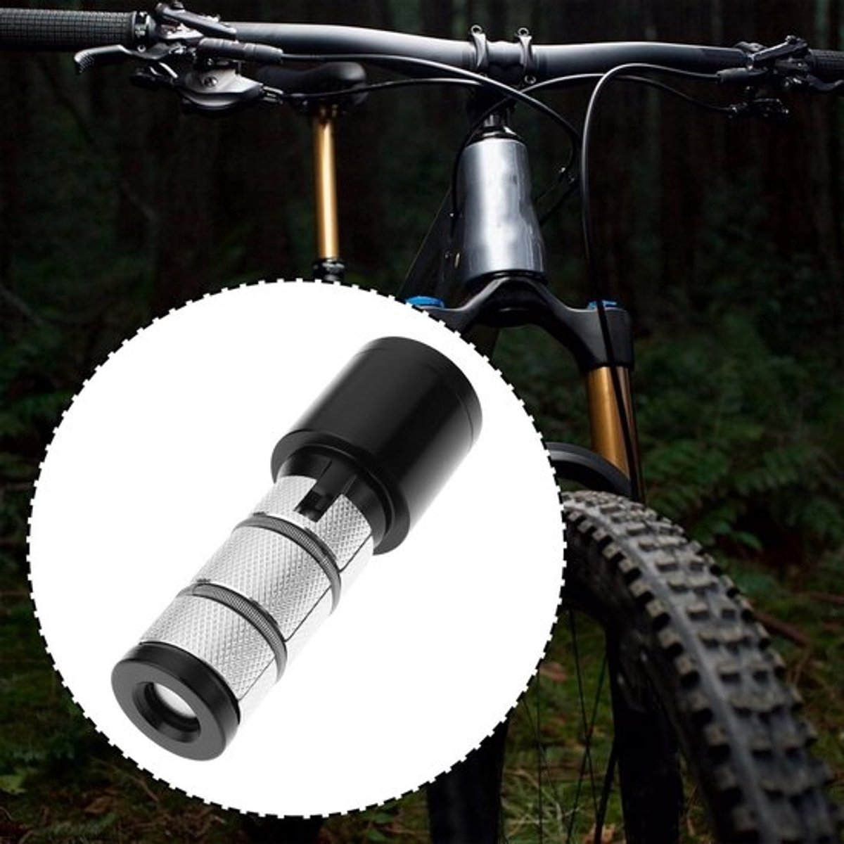 Fiets Vork As Extension - Voorvork Kraan Auto - 28.6mm - 28.6x23mm - Geschikt voor Fietsen met 28.6mm Voorvork - Zwart -Uitbreiding voor Fiets voorvork - Metaal Bewerkte As met Schroefdraad