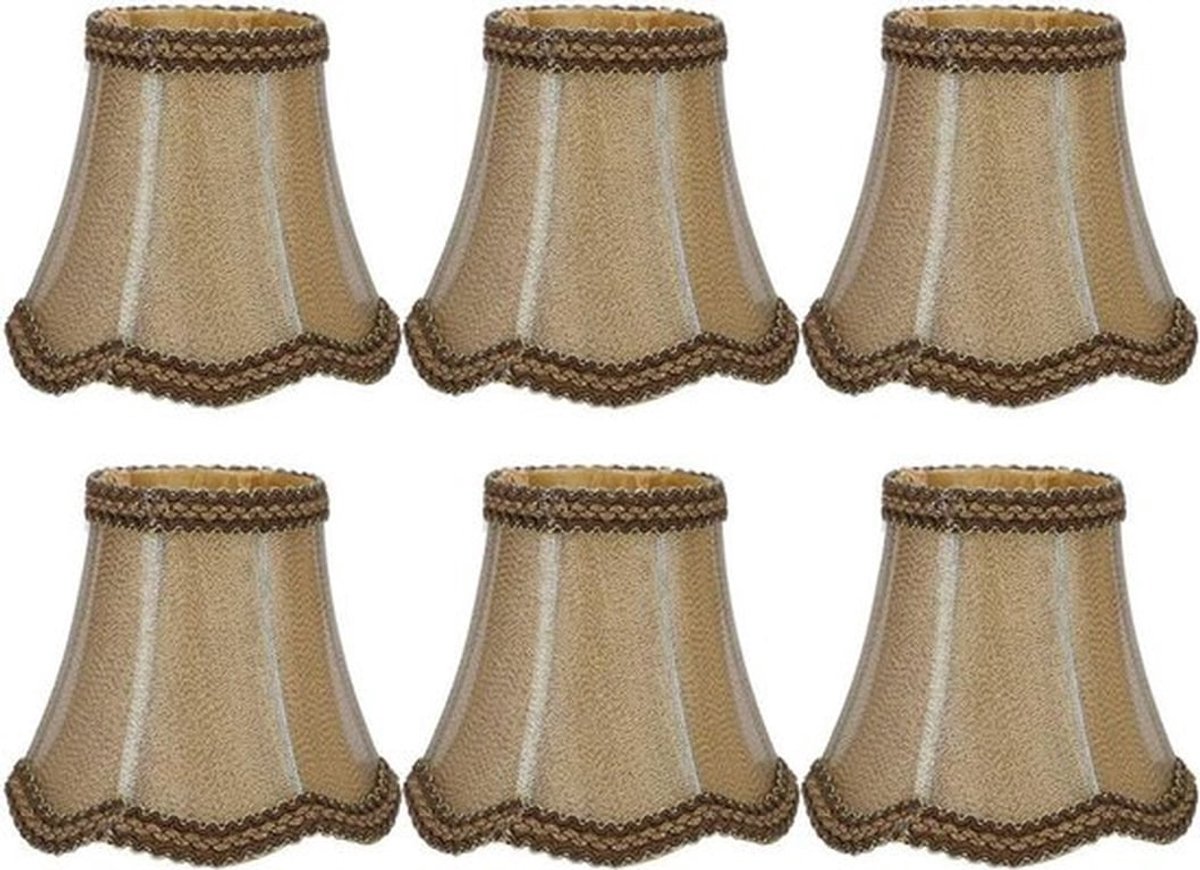 Decoratieve Lamp Schaduw - Stoffen - Europese Stijl - Lichte Schaduw - Verlichting Accessoire - Geschikt voor E14 Kroonluchter - Retro Hanger Lampenkap, 6 Stuks voor Wandlicht en Tafellampje