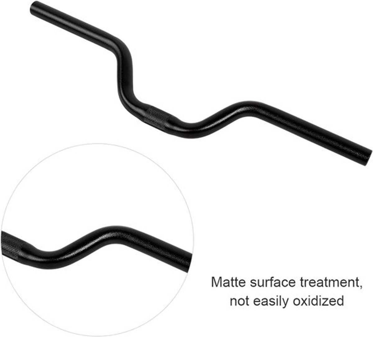 Aluminium fietsstuur met vast tandwiel 25,4 mm x 520 - Mat aluminiumlegering voor fiets, vouwfiets en balansscooter - Cruiser lenker met comfortabele grip