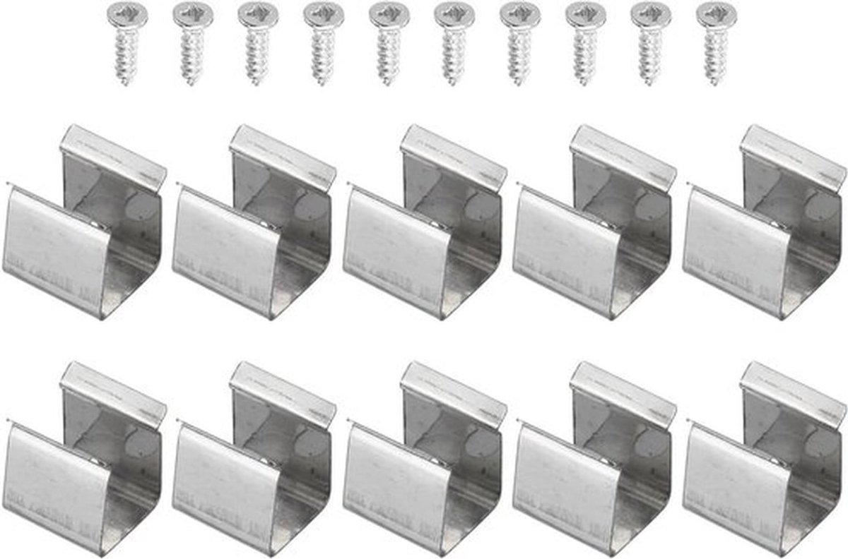 LED-stripclips - Montagebeugel - RVS Klemhouders - Neon RGB Licht - 40 Stks - Bevestigingsclips - Schroeven - 8mm-11mm - Kabellint - Geschikt voor LED-strips - Roestvrij Staal - Verlichting Accessoires