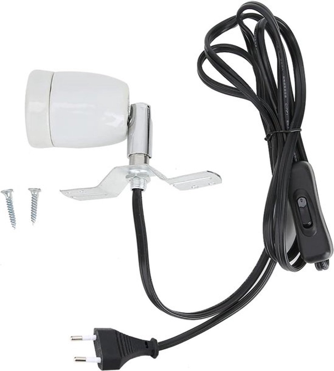 Reptiel Warmtelampvoet, E27 - Huisdier - Draaibare - Clip - Lampvoet Socket Houder - 300W - 110-240V - Geschikt voor reptielen - Zwart - Monteren met stevige voet.