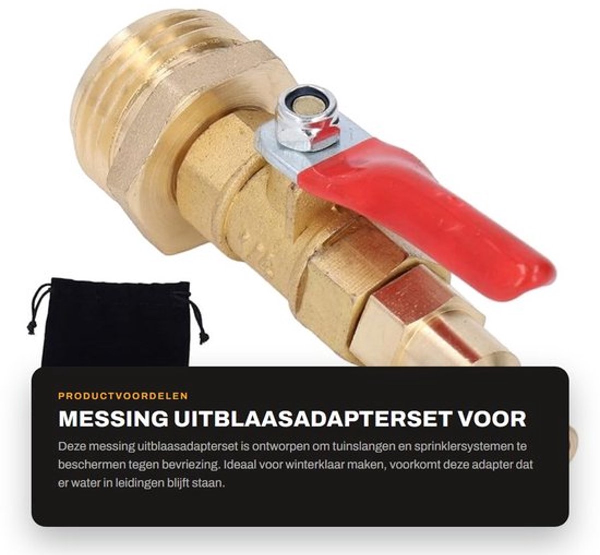 Messing Uitblaasadapterset voor Tuinirrigatie