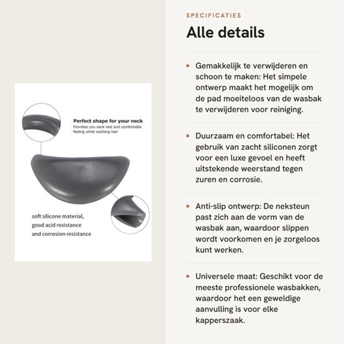 Haardressing Pad Antislip - Neksteun - Shampoo - Haarwasbak - Duurzaam - Eenvoudig te reinigen - Nekkussen