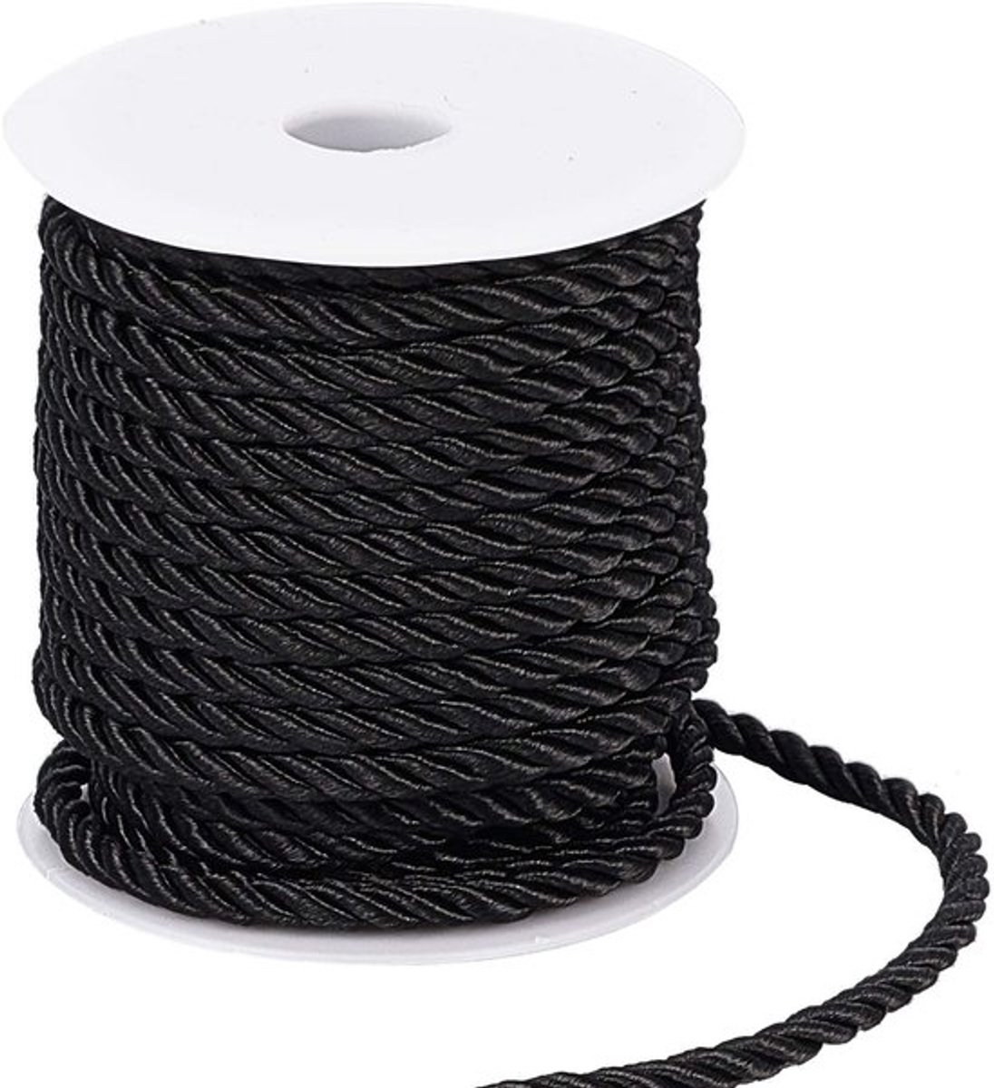 Koordbekleding 5 mm - 3-laags Polyester - 18 m Gedraaid Touw - Decoratief Touw - Knutselwerk - Praktische Spoel - Decoratietouw