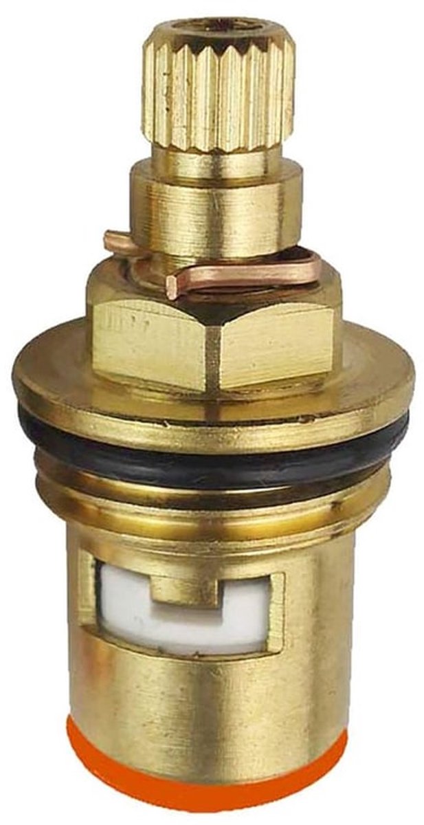 Kraan Cartridge - Vervangingsschijf - Koper/Ceramic - Geschikt voor Keuken/Badkamer - Dubbele Hendel - Voor Warm/Koud Water - Kraanventiel