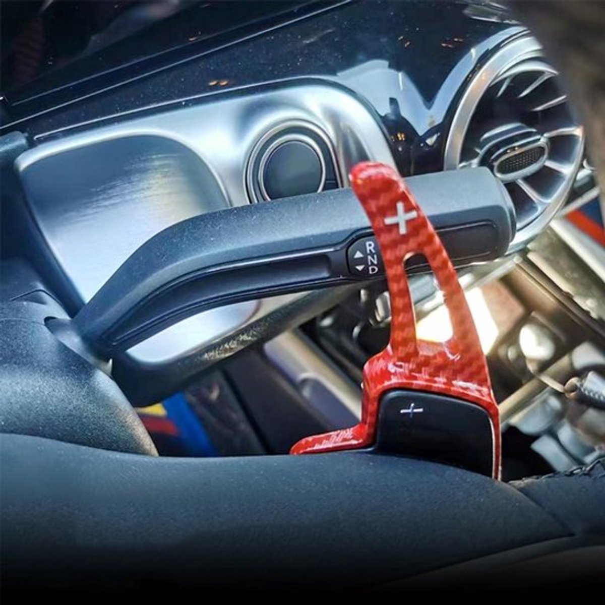 Stuurwiel paddelschakelaar-extensie - Aluminiumlegering - Compatibel voor [Merk] - Rood - Paddelschakelaar - Auto-accessoires - Geschikt voor [Model] - 1 paar