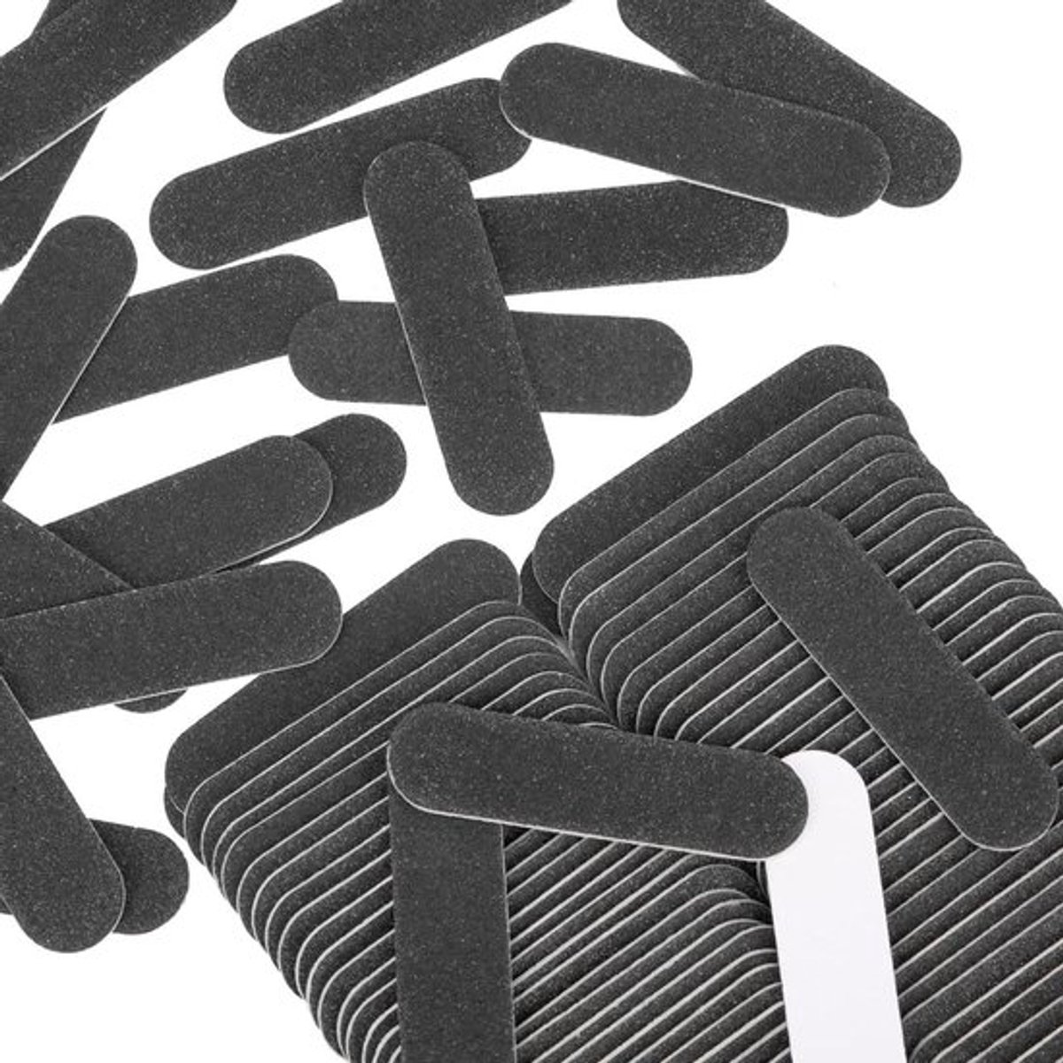 Mini nagelvijlen dubbelzijdige set - bulk nagelbuffer acryl 180/240 korrel manicure gereedschap (zwart)