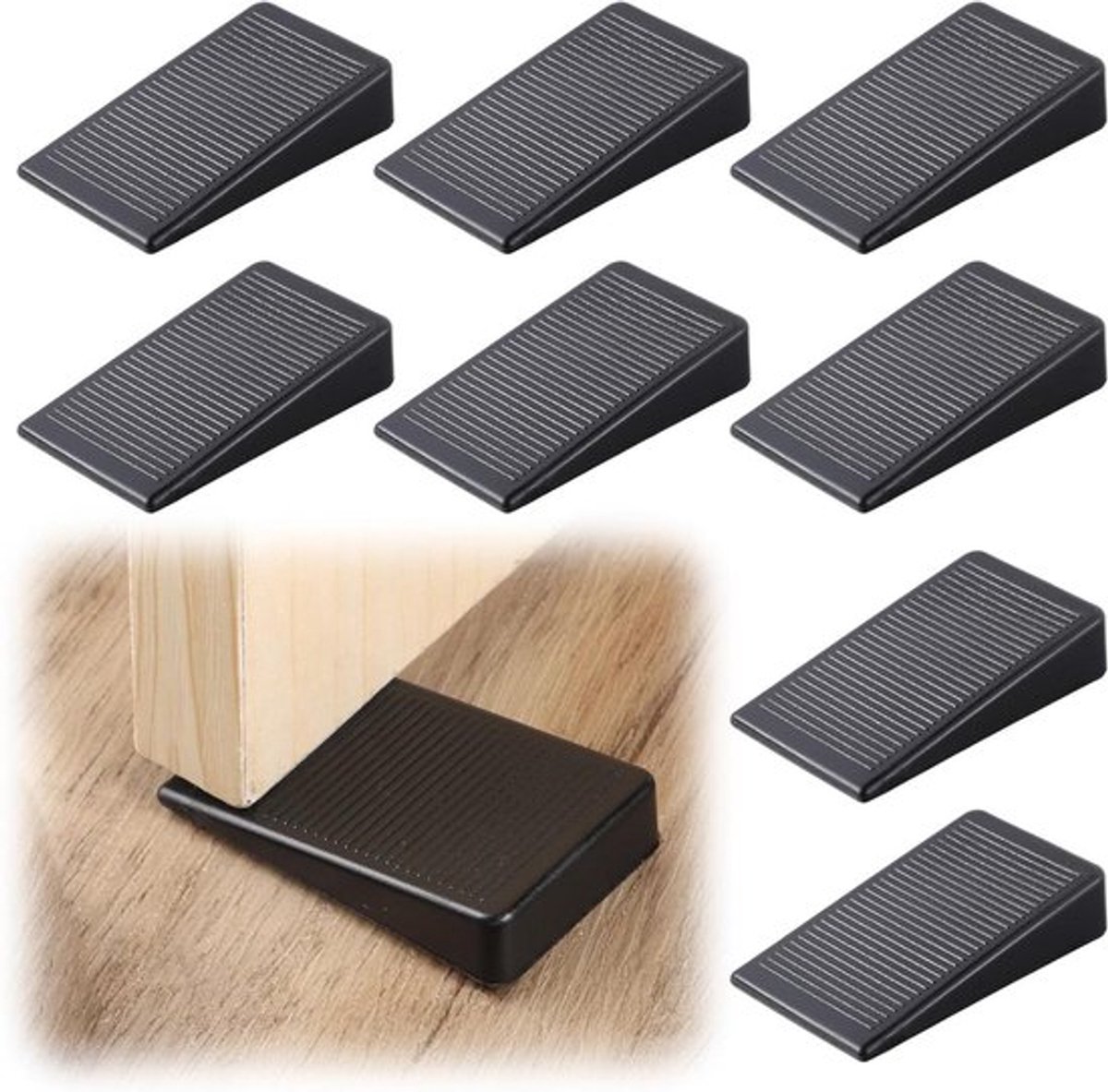 Rubberen deurstoppers meubelwiggen antislip voor alle vloeren - Set van 8stuks