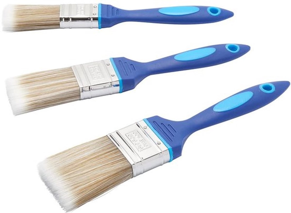 Set van 3 kwasten met synthetische haren voor alle verfsoorten