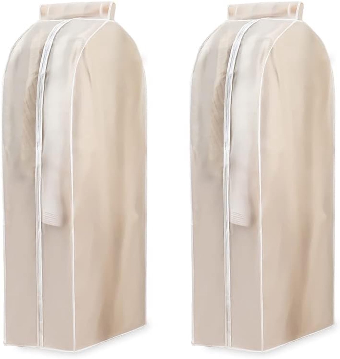 2 stuks hangende kledingzakken voor kastopslag, 110 cm kledinghoezen hangende kledingtas organizer, kledingtas verzegelde kledinghoes beschermer voor pak jassen shirts (60 × 30 × 110)